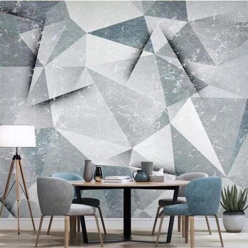 Wellyu Nordic simple abstract three-dimensional geometric line TV background wall custom large mural green wallpaper mural