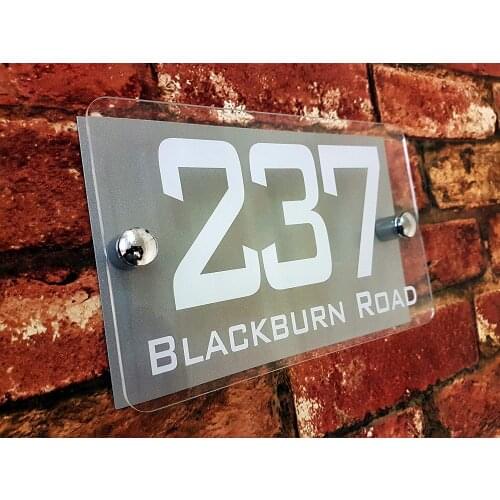House number House Sign Modern Glass Effect Acrylic Door Number Name Road Plate Plaque Door sign