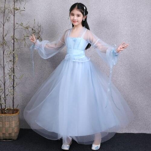 Tang Dynasty Fairy Hanfu Dress Girls Chinese Traditional Hanfu Ancient Costume Classical Princess Dress Children Dance Wear