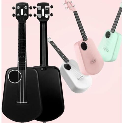 Populele U2 Ukulele 23 Inch LED Smart Soprano Concert from Bluetooth USB Ukulele 4 Strings Black White Pink Cyan Orange