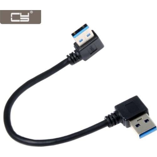 CY Right Angled 90 Degree A Type Black USB 3.0 Data Cable for Hard Disk Computer 15cm Black