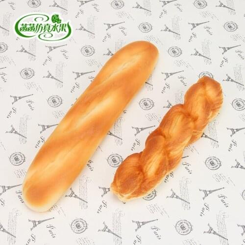 High artificial twist sticks long bread eco-friendly PU material quality fake bread elastic cheese aroma model
