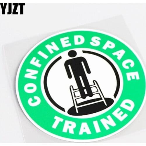YJZT 12.5CM*12.5CM Fashion CONFINEDSPACE TRAINED Decoration Car Sticker Decal PVC 13-0559