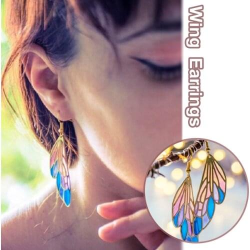 Womens Fashion New Design Personality Wing Drop Earrings Female Accessories High Quality Jewelry Dangle Earrings