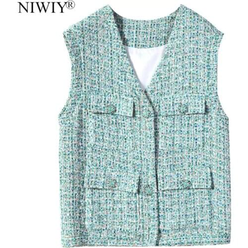 High-end V-collar Coarse Twig Lattice Sweet Vest Roupa Feminina Inverno 2018 Sleeveless Vest for Woman Invierno Mujer N9643
