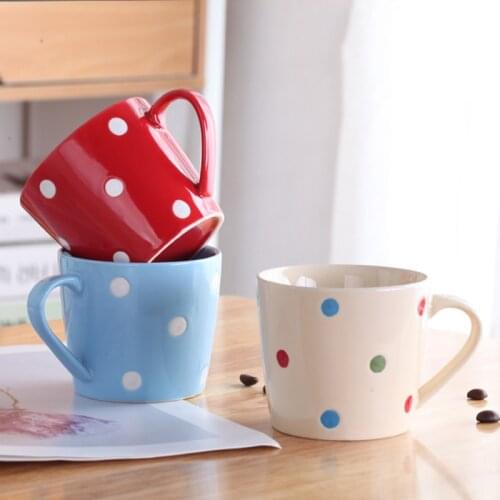 1Pcs New 200mL Multicolor Wave Point Water Cup Lovely Ceramic Cup Mug Creative Personality Home Breakfast Milk Coffee Juice Cups
