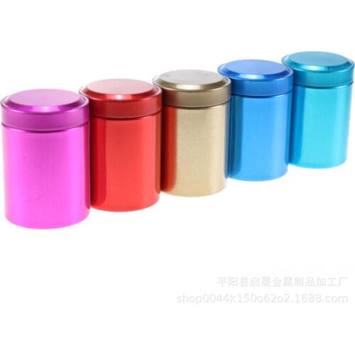 1 Pcs Fashion Metal Round Tinplate Tank Candle Jar Cylindrical Tea Packaging Aromatherapy Tin Box Multicolor