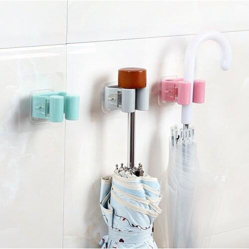 1pcs Wall Mounted Mop Umbrella Holder Brush Broom Hanger Storage Rack Kitchen Tool Drop Shipping