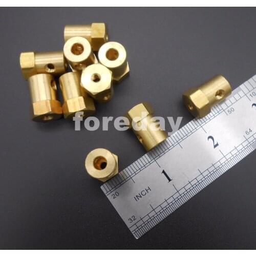 100PCS HQ 5MM Brass Hexagonal Total length:18mm Wheel Shaft Motor Hexagonal HEX M5 Coupling Coupler + 100 Spanners *FD251X100
