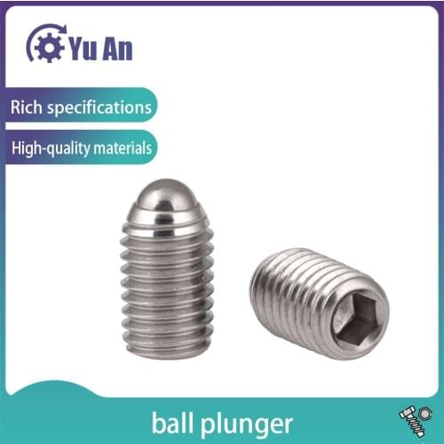 304stainless Steel Ball Positioning Bead Wavelet Screw Steel Ball Fastening Spring Ball Head Plunger M3-M10 10PCS