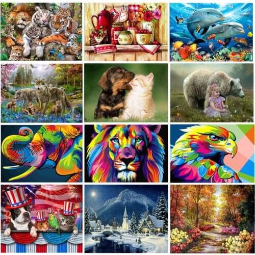 5d animals diamond painting full square scenery mosaic art picture embroidery cross stitch rhinestones picture puzzle wall decor