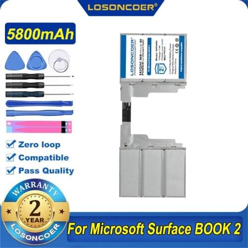 100% Original LOSONCOER 5800mAh G3HTA050H G3HTA049H Laptop Battery For Microsoft Surface BOOK 2 15'' Keyboard