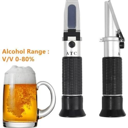 Alcohol Refractometer for Spirit Alcohol Volume Percent Measurement Automatic Temperature Compensation (ATC) Range 0-80% 32% OFF