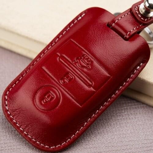 Genuine Leather Car Key Fob Cover for KIA 2018 KX5 K3 K4 K5 2014 2015 Sportage-r 2017 Sorento 2016 Key Case Holder Accessories