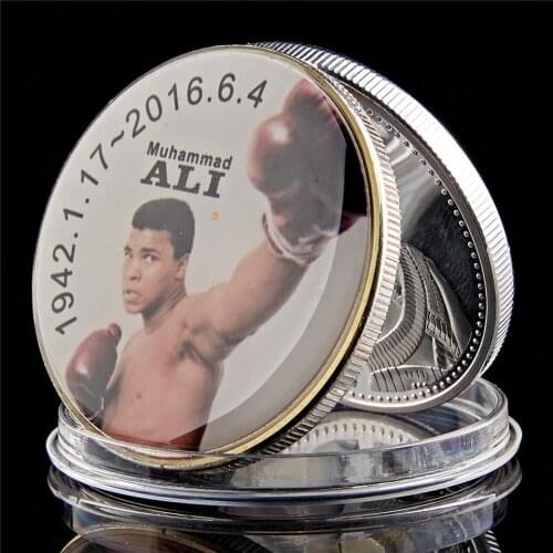 World Professional Boxing All Star Mohamed Ali Celebrity Series Silver Plated Zinc Alloy Collection Coin In Acrylic Case