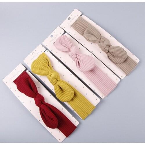 Baby Headband Girls Bowknot Flower Hair Band Accessories Baby Cotton Headwear Cute Rabbit Ear Elastic Kids Hair Accessories