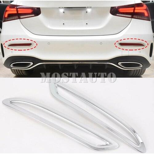 For Mercedes-Benz A-Class W177 2019-2021 ABS Chrome Rear Fog Light Cover Decoration Trim 4pcs Car Accessories Interior Car Decor