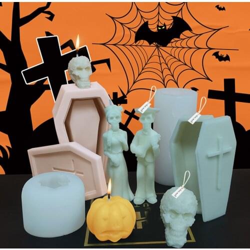 Candle Mould Halloween Coffin Shaped Silicone Mold DIY Making Tools for Scented Candles Handmade Soaps