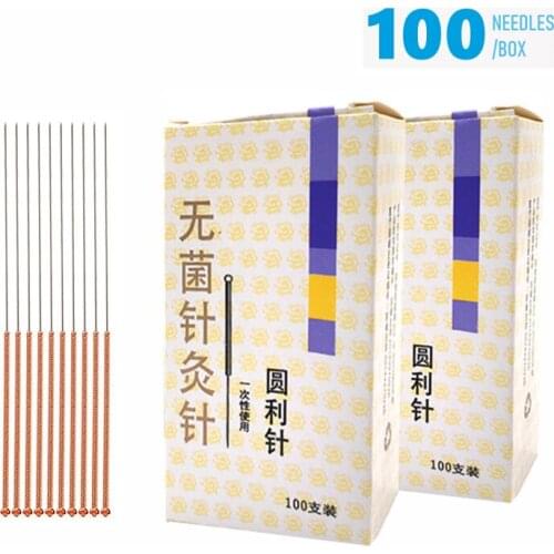 Big size Round needle acupuncture needle Copper handle disposable needle beauty massage needle 0.40/0.50/0.60mm