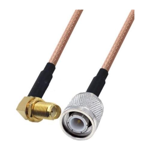 RG400 Cable SMA Female Right Angle to TNC Male Double Shielded Copper Braid Coax Low Loss Jumper Cable