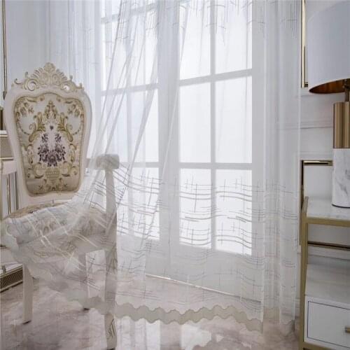 Korean Embroidered Tulle Fresh Natural and Simple All-match Translucent Partition Custom Tulle for Living Dining Room Bedroom