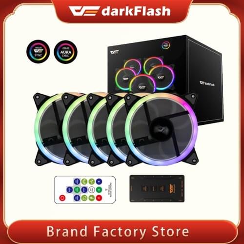 DarkFlash DR12 Pro Computer Case Fan Adjust ARGB 120mm Quiet Control Speed AURA SYNC Double Halos PC Case Fans LED Light Strips