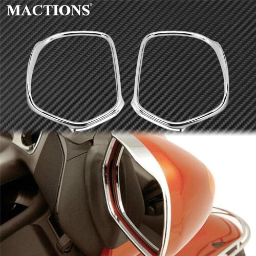 Motorcycle Chrome Rear View Side Mirrors Trim Decoration ABS Cover For Honda GL1800 2001-2012 1800