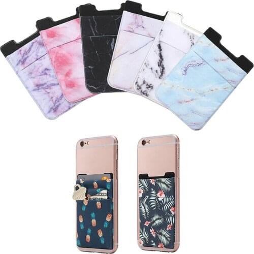 Mobile Phone Sticker Color Pattern Marble Pattern Wallet Credit ID Card Holder Pockage Sticker with Adhesive DU55