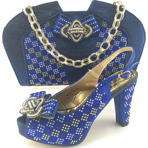 Latest Italian Shoes with Matching Bags Set African Shoes and Bag Set in Heel Nigerian Party Shoes and Bags High Quality ME7710