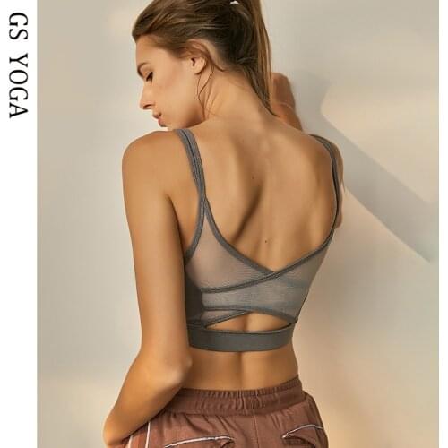 New shockproof yoga Top bra Gym vest running Hollow breathable sports bra workout underwear sportswear