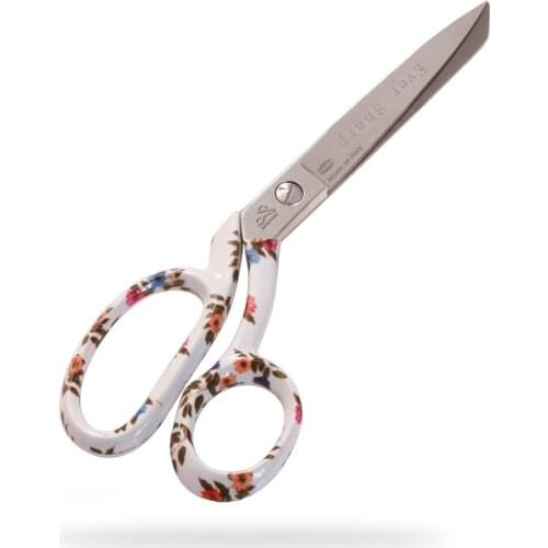 Dressmaker Scissors Blue Flowers 8 " - MADE IN ITALY (10699)