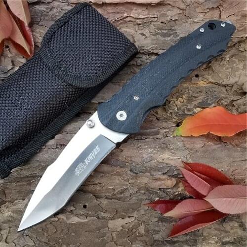 Outdoor Tactical Camping Hunting Survival Pocket Quick Folding Knife 7cr13 Blade G10 Handle SR Chain Knives EDC Tools