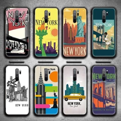 New York City Poster Phone Case for Redmi 9A 8A 7 6 6A Note 9 8 8T Pro Max Redmi 9 K20 K30 Pro