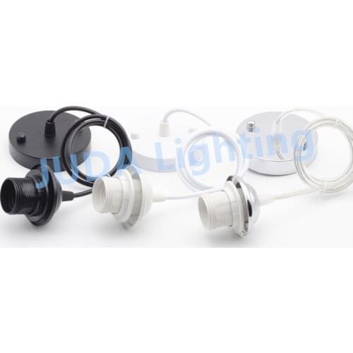 100mm ceiling rose with E27 thread screw socket lamp holder cable wire cord set ceiling canopy for led pendant light chandeliers