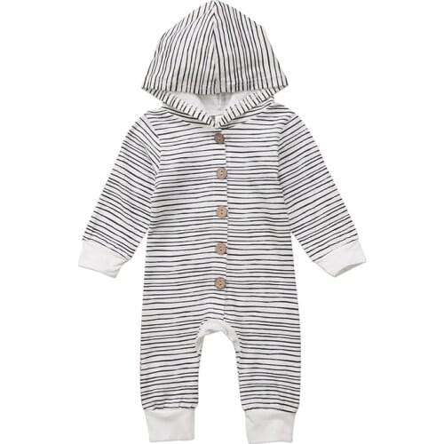 Pudcoco US Stock New Fashion Baby Boy Girl Kid Hooded Romper Jumpsuit Clothes Sweater Outfit
