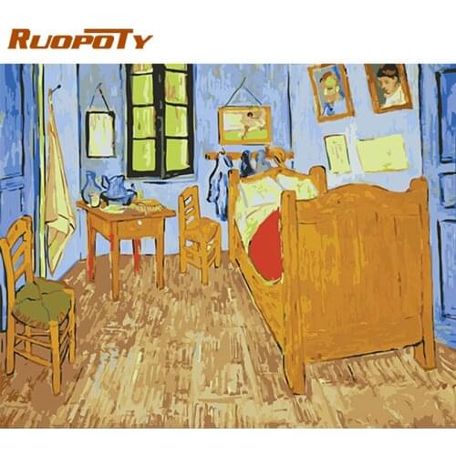 RUOPOTY Frame Famous Picture DIY Painting By Numbers Landscape Room Picture By Numbers Wall Art Decors Handpainted Diy Gift Art