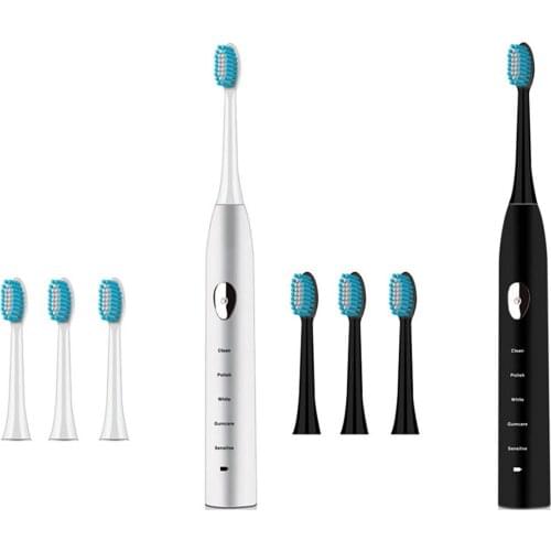 New 5Mode Sonic Rechargeable Electric Toothbrush Waterproof with 4 Brush Heads For Adult Kids Electric Toothbrush