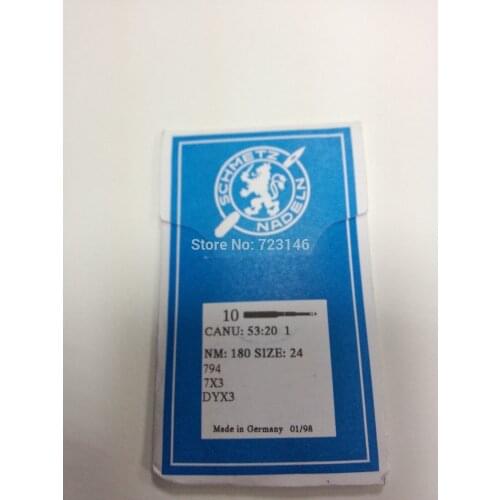 SCHMETZ 10 CANU :53:20 1 NM:180 SIZE:24704 7X3 DYX3 Sewing 10pcs Industrial Machine Needles Juki Singer