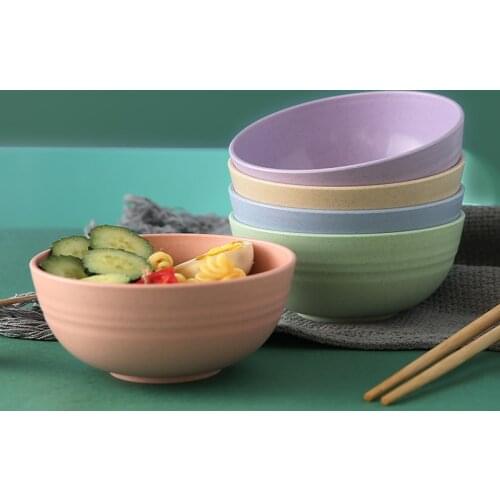 Wheat straw dishes household small bowls creative personality dishes rice bowl dishes tableware plastic straws