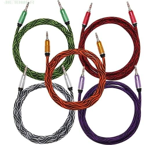 50pcs/lot 1.5m Python Snake skin Heavy thick audio cable Extension Hi-Fi Headphone 3.5 Jack Cable for MP3 MP4 Player Car good