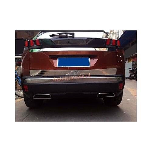 1PCS Exterior Steel Rear Central Stripe Cover Trim For Peugeot 3008 GT 2017