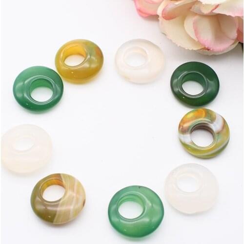 10pcs Natural Smooth High Quality Round Agate Lucky buckle Pendant