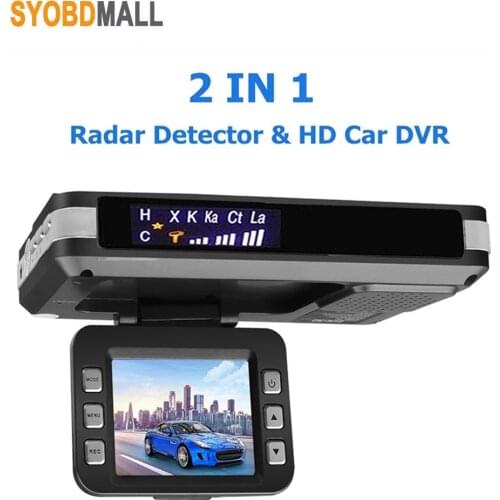 2 In 1 Car Video Recorder With Radar Speed Dectector Dashcam 1080P DVR Car Dash Cam G-sensor Video Camera Night Vision Recorder