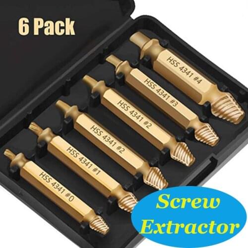 4pcs 5pcs 6pcs Material Damaged Screw Extractor Speed Out Drill Bits Tool Set Broken Bolt Remover Repair Tool
