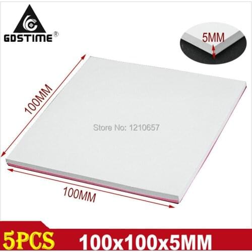5Pieces LOT High Quality 100 x 100 x 5mm White GPU CPU Thermal Pad Silicone Heatsink Cooling Thermally Conductive Pads 5mm