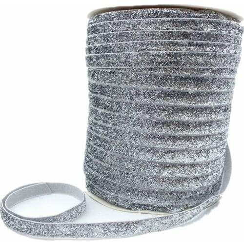 6mm-38mm Silver Glitter Velvet Ribbon Handmade Wedding Party Decoration Ribbon For Gift Wrapping DIY Hair Sewing Fabric