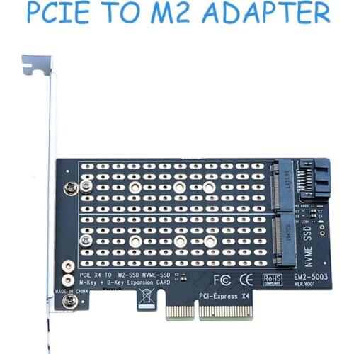 Add On Cards PCIE To M2/M.2 Adapter SATA M.2 SSD PCIE Adapter NVME/M2 PCI E Adapter SSD M2 To SATA PCI-E Card M Key +B Key