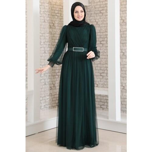 Petrol (green) colour Women Abaya. Elegant and quality dress. Muslim dress. New season fashion. Made in Turkey. Caftan. Kaftan