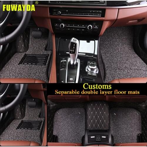 Free shipping Luxury Double layer fabric car floor mats for Toyota Land Cruiser 100 200 Prado sequoia Fortuner Hilux Camry Rav4