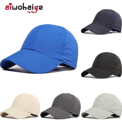 New Solid Color Baseball Cap Mens Cap Womens Cap Summer Outdoor Sports Quick-Drying Leisure Sun Hat Adjustable 2021 New